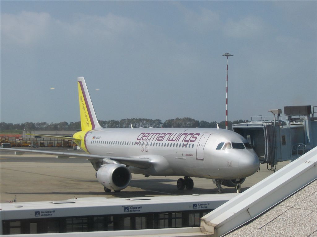 Airbus A319 von Germanwings auf dem Flughafen von Rom...